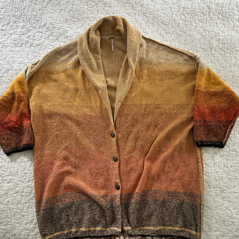 Free People Women’s Gradient Cardigan - Brown, Orange, Red